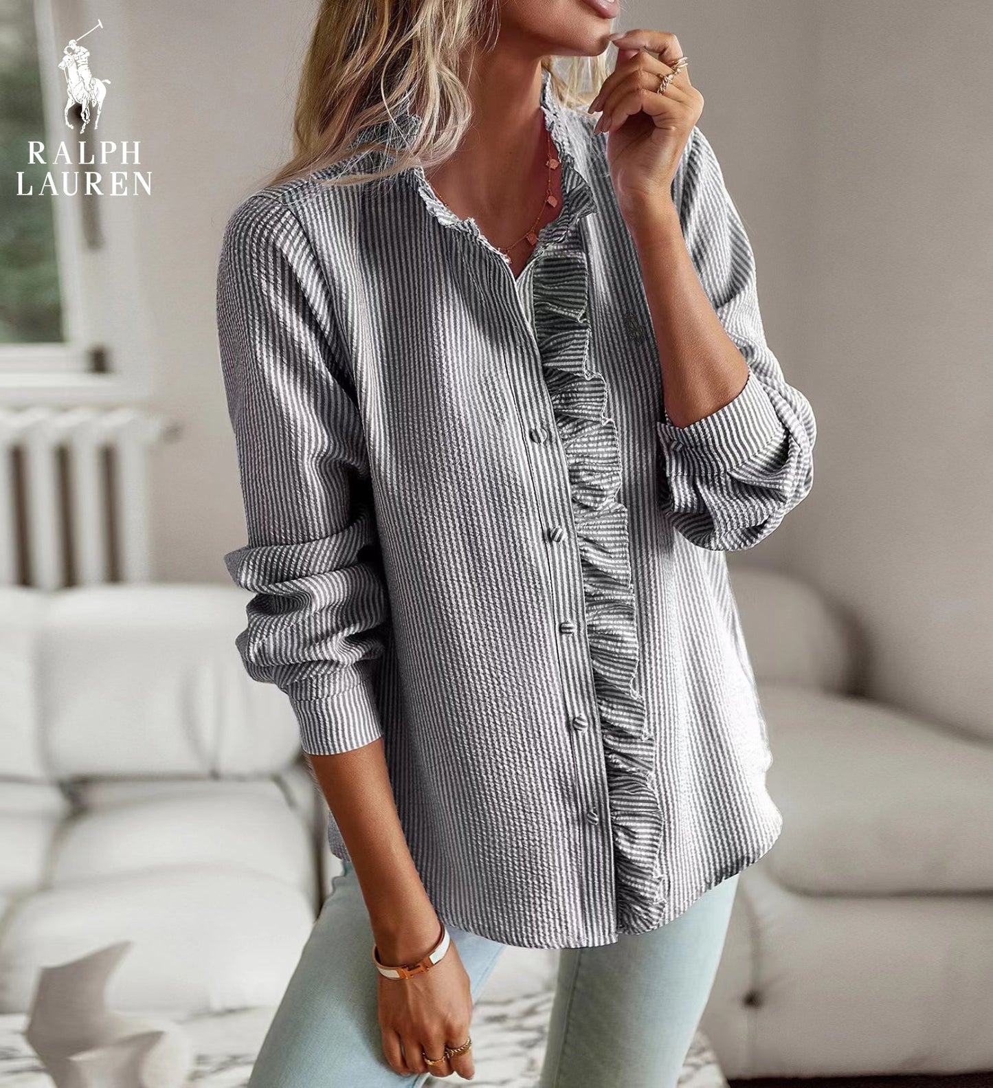 RL™ Women Premium Ruffle Casual Shirt